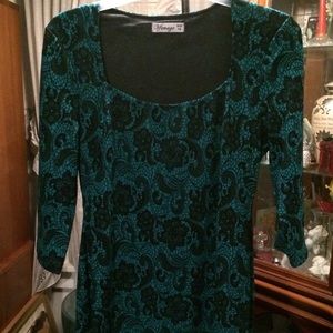 Green & black dress, new